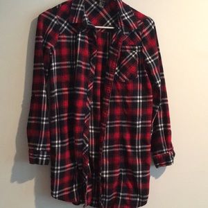 Plaid, flannel feel top